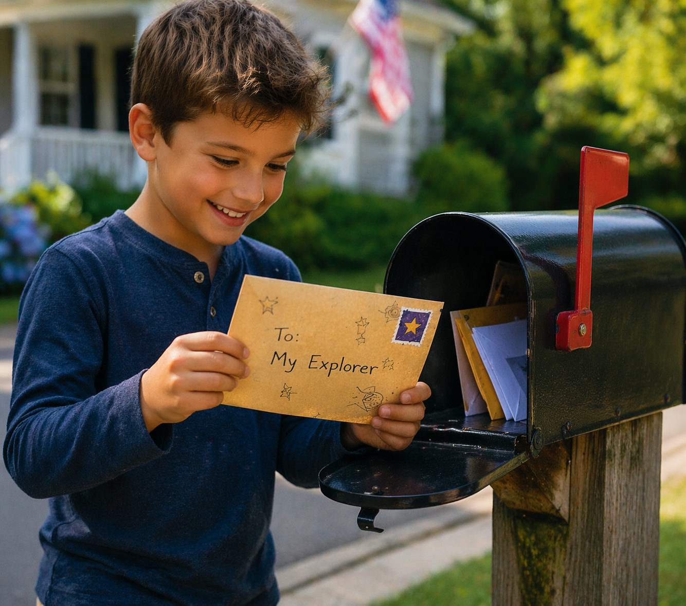 Child reading their Wonder Post letter